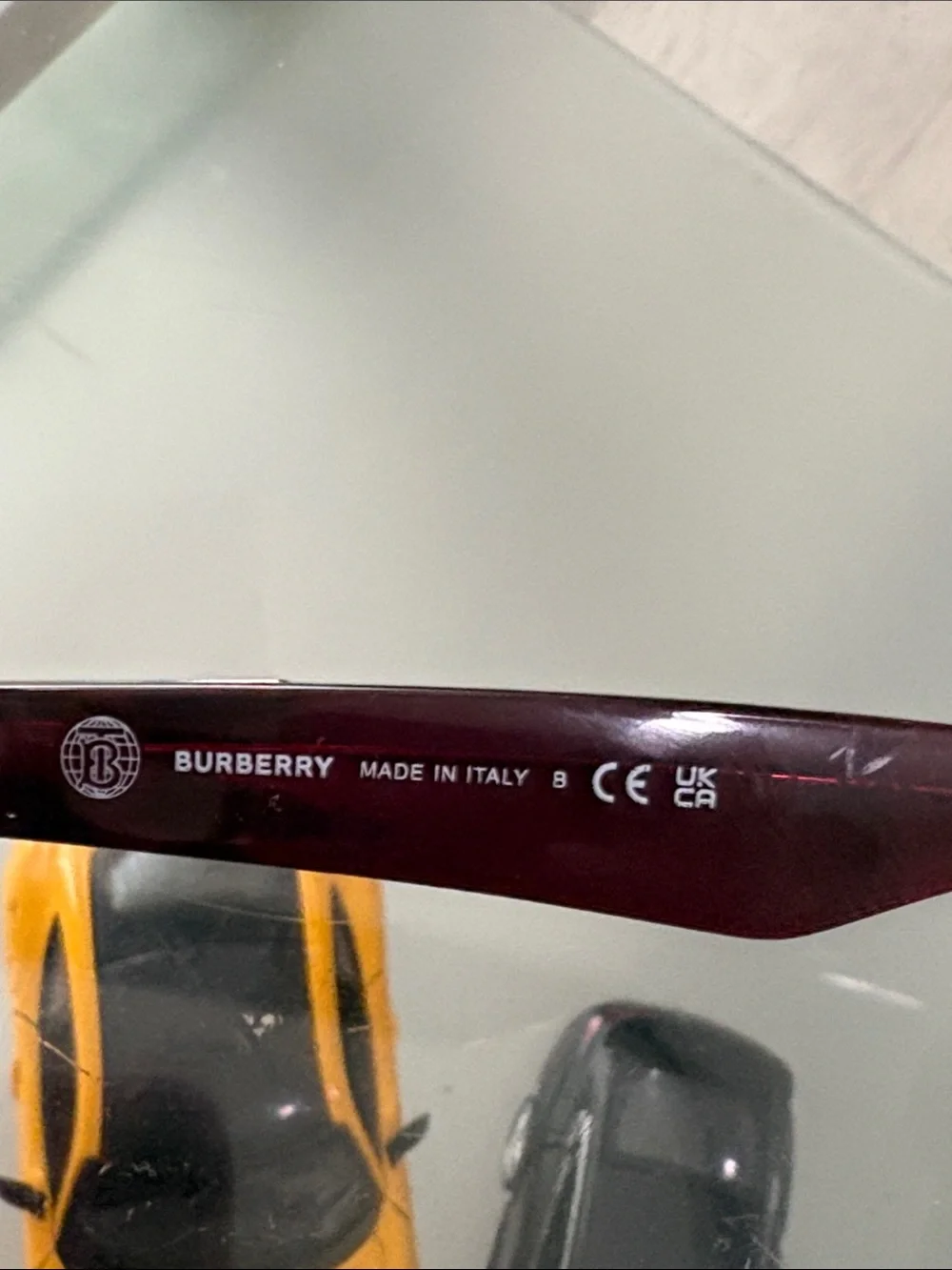BURBERRY Reading Glasses Check Red & Gold Frames